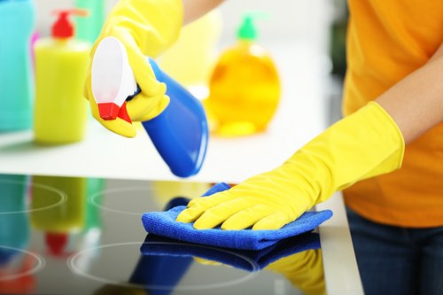 Step-by-step mattress cleaning process in a bedroom