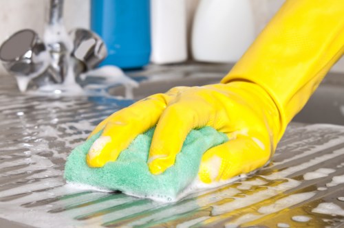 Steam carpet cleaning in a busy home living room
